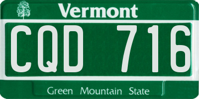 VT license plate CQD716