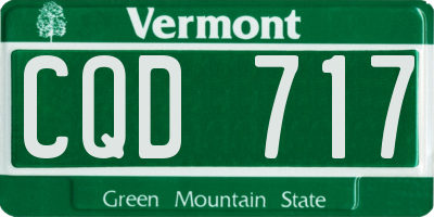 VT license plate CQD717