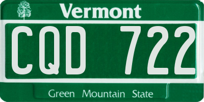 VT license plate CQD722