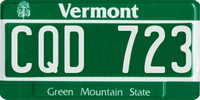 VT license plate CQD723