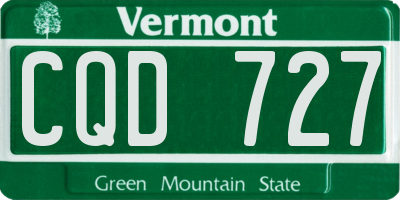 VT license plate CQD727