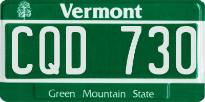 VT license plate CQD730