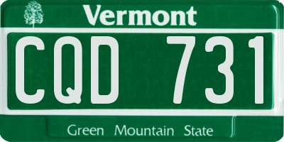 VT license plate CQD731