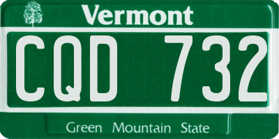 VT license plate CQD732