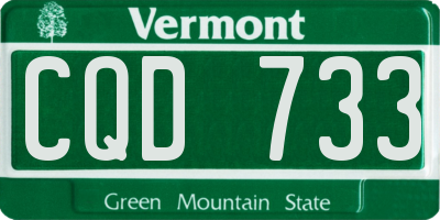 VT license plate CQD733