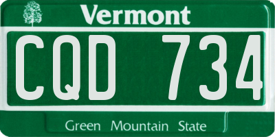 VT license plate CQD734