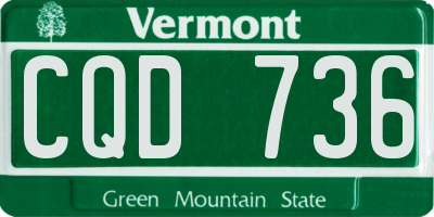 VT license plate CQD736