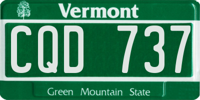 VT license plate CQD737