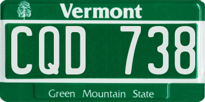 VT license plate CQD738