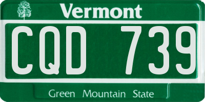 VT license plate CQD739