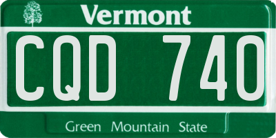 VT license plate CQD740
