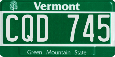 VT license plate CQD745