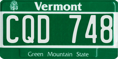 VT license plate CQD748