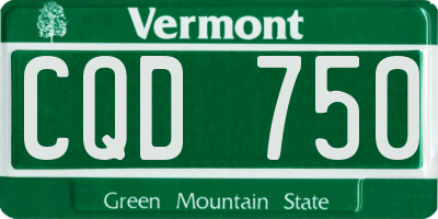 VT license plate CQD750