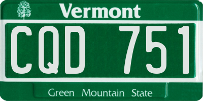 VT license plate CQD751