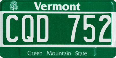 VT license plate CQD752