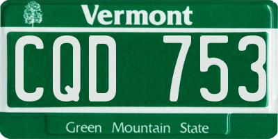 VT license plate CQD753
