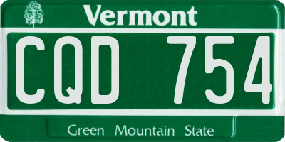 VT license plate CQD754