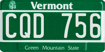 VT license plate CQD756