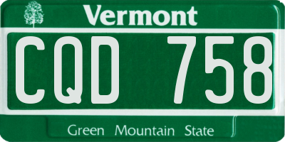 VT license plate CQD758