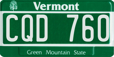 VT license plate CQD760