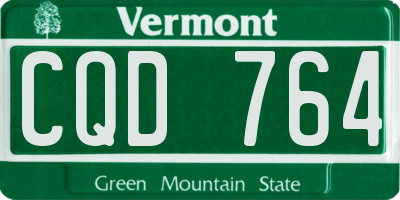 VT license plate CQD764