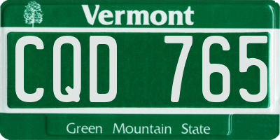 VT license plate CQD765