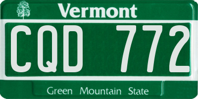 VT license plate CQD772