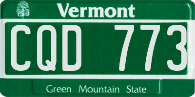 VT license plate CQD773