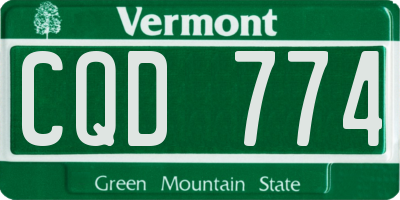 VT license plate CQD774