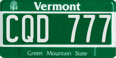 VT license plate CQD777