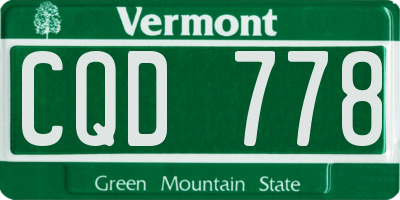 VT license plate CQD778