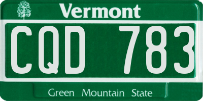 VT license plate CQD783