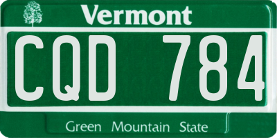 VT license plate CQD784