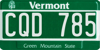 VT license plate CQD785