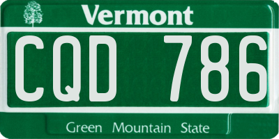 VT license plate CQD786