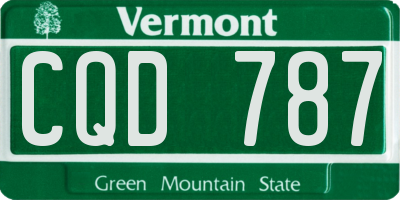 VT license plate CQD787