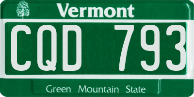 VT license plate CQD793