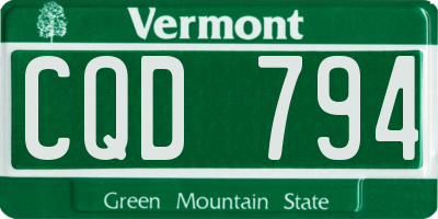 VT license plate CQD794