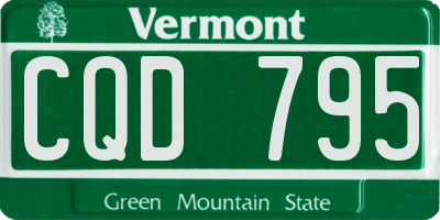 VT license plate CQD795