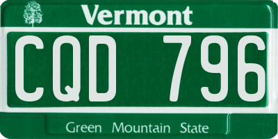 VT license plate CQD796