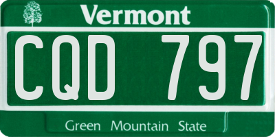 VT license plate CQD797
