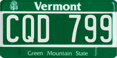 VT license plate CQD799