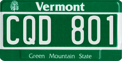 VT license plate CQD801