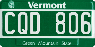 VT license plate CQD806