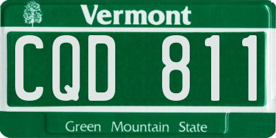 VT license plate CQD811
