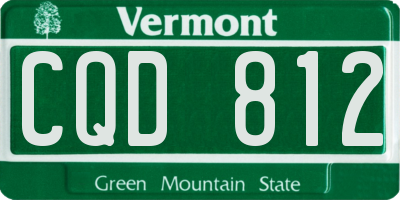 VT license plate CQD812