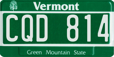 VT license plate CQD814