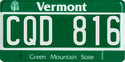 VT license plate CQD816