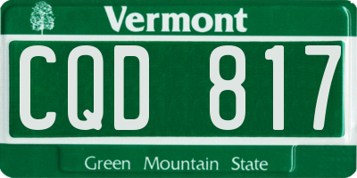 VT license plate CQD817